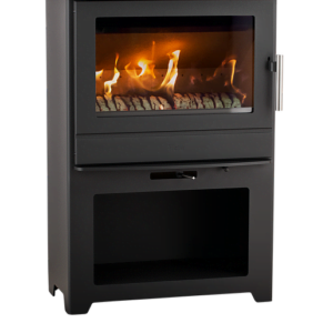 Heta Inspire 55 HK (High) 6.3kW Multifuel Stove with Log Store and cooking plate