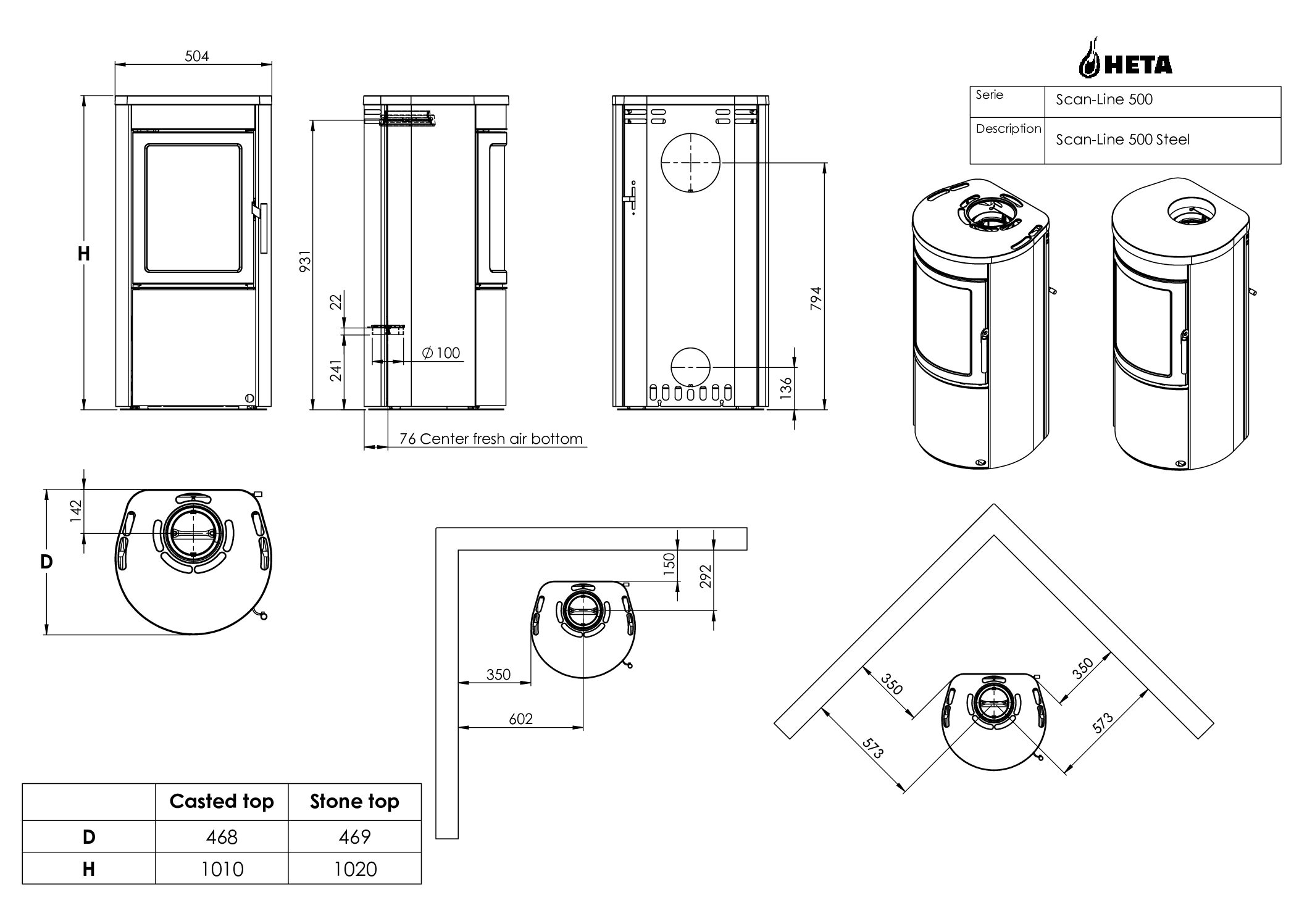 Heta Scan-Line 500 6.1kw Wood Burning Stove Sale Price £1949.00 - Image 13