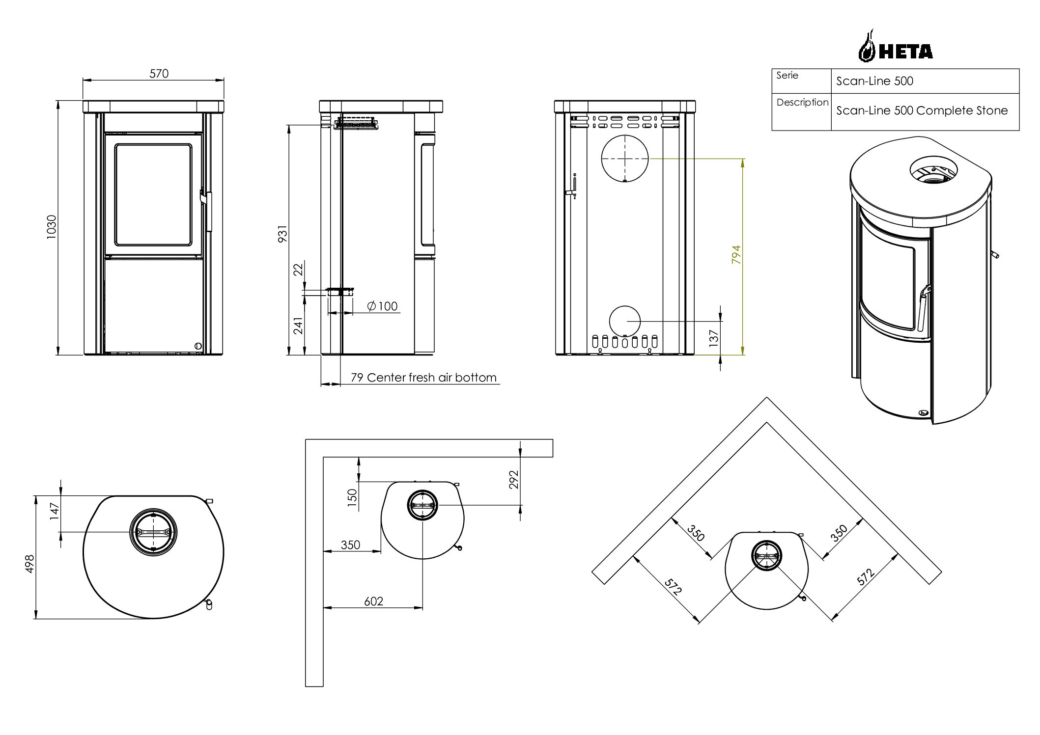 Heta Scan-Line 500 6.1kw Wood Burning Stove Sale Price £1949.00 - Image 12