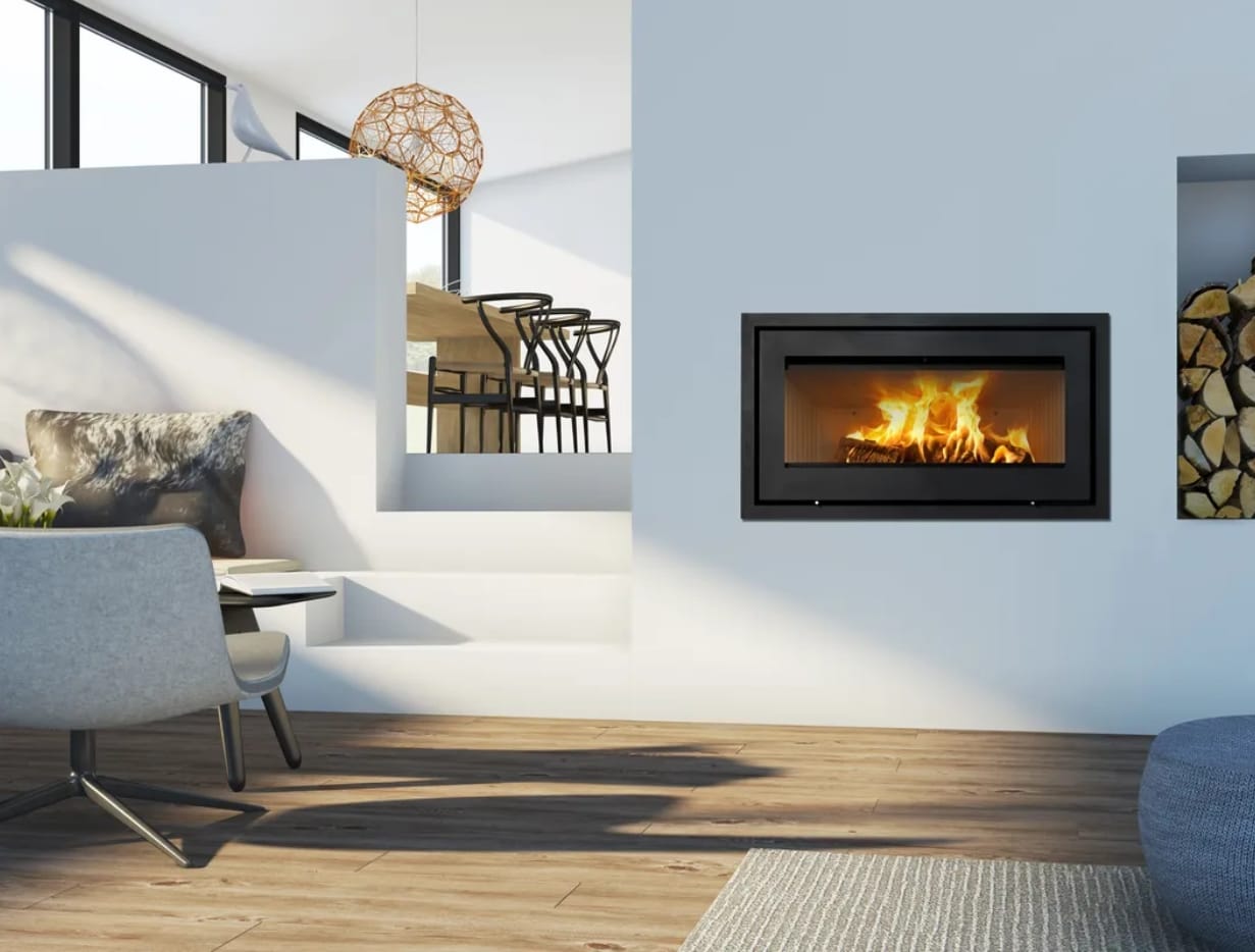 Lotus H470 Wide inset wood stove excludes frame